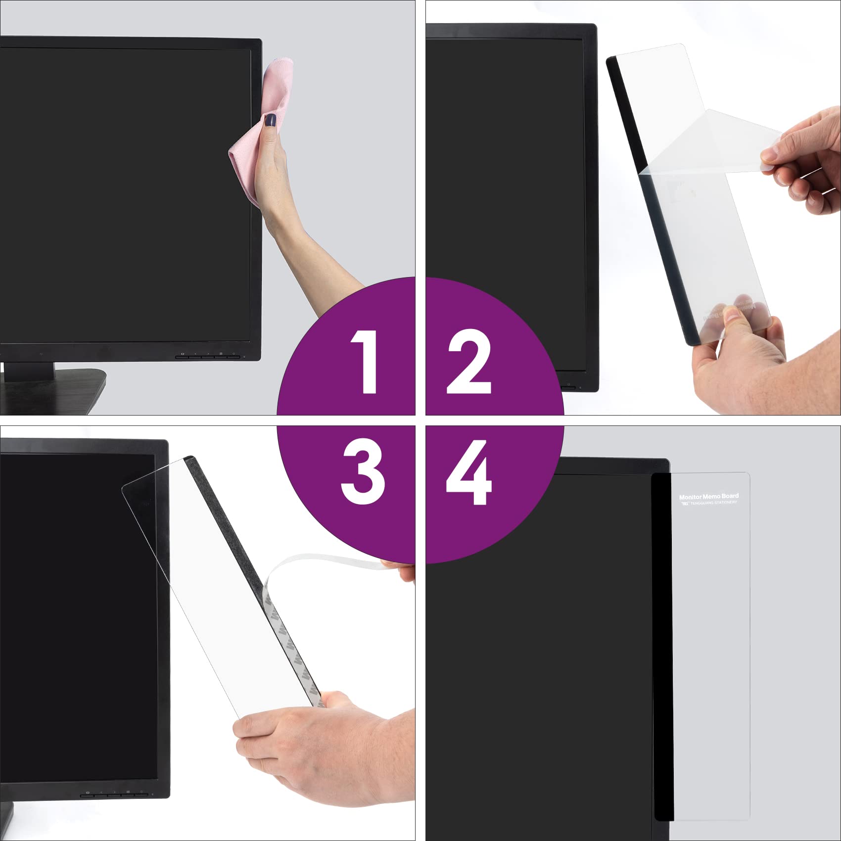 Desk Accessories 2Pcs Computer Monitor Memo Board Message Board Supplies For Wom