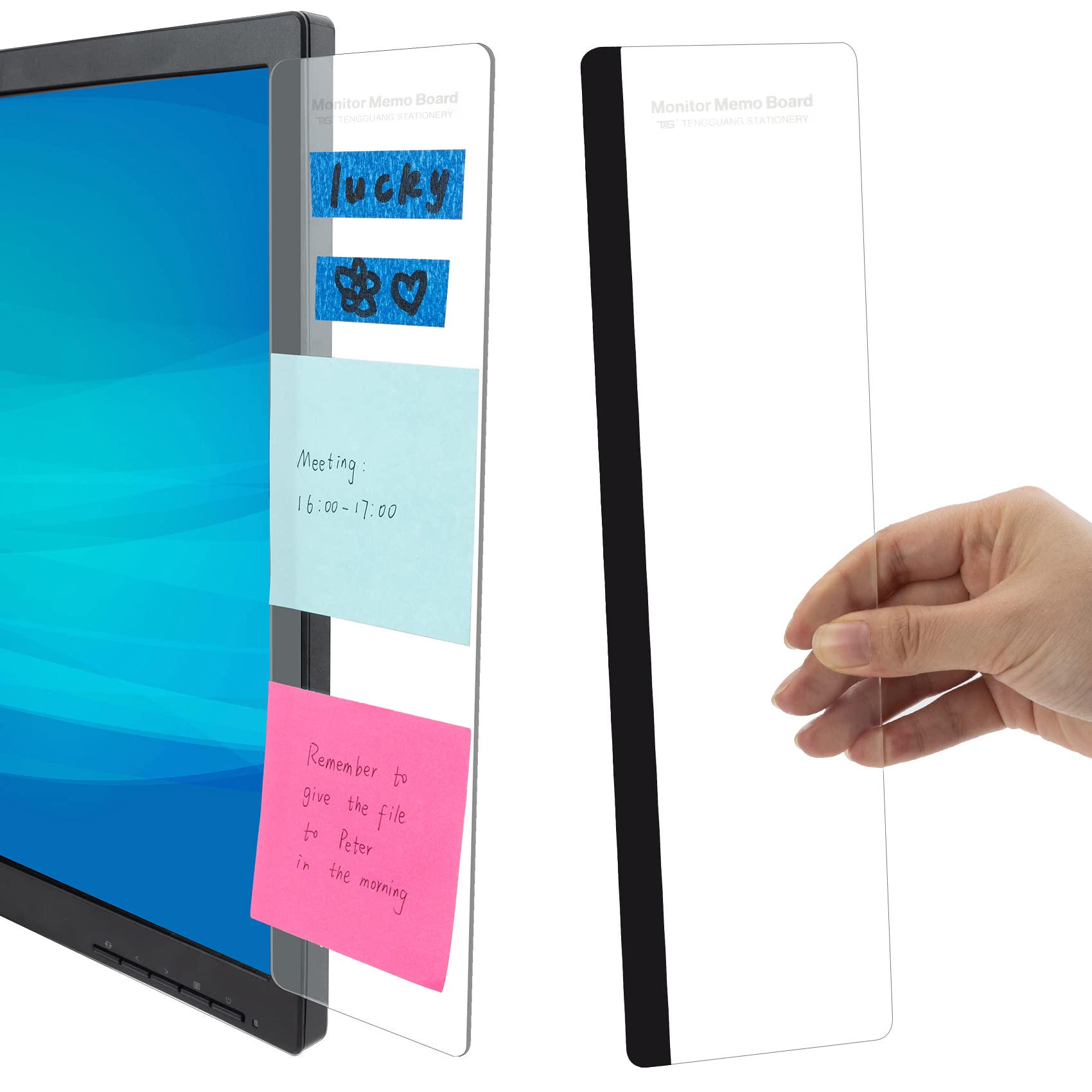 Desk Accessories 2Pcs Computer Monitor Memo Board Message Board Supplies For Wom