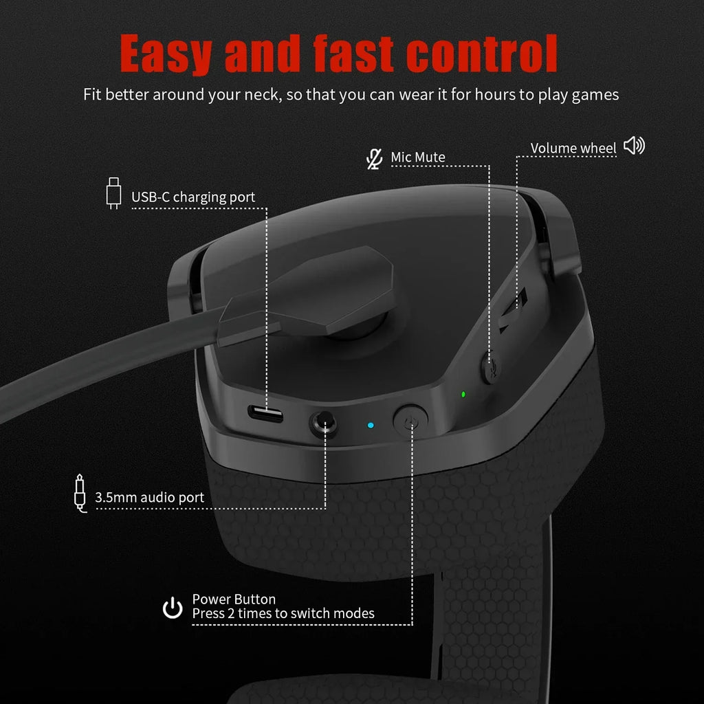 Dual Wireless Gaming Headset with Mic ANC for PS5 PC Mobile Switch