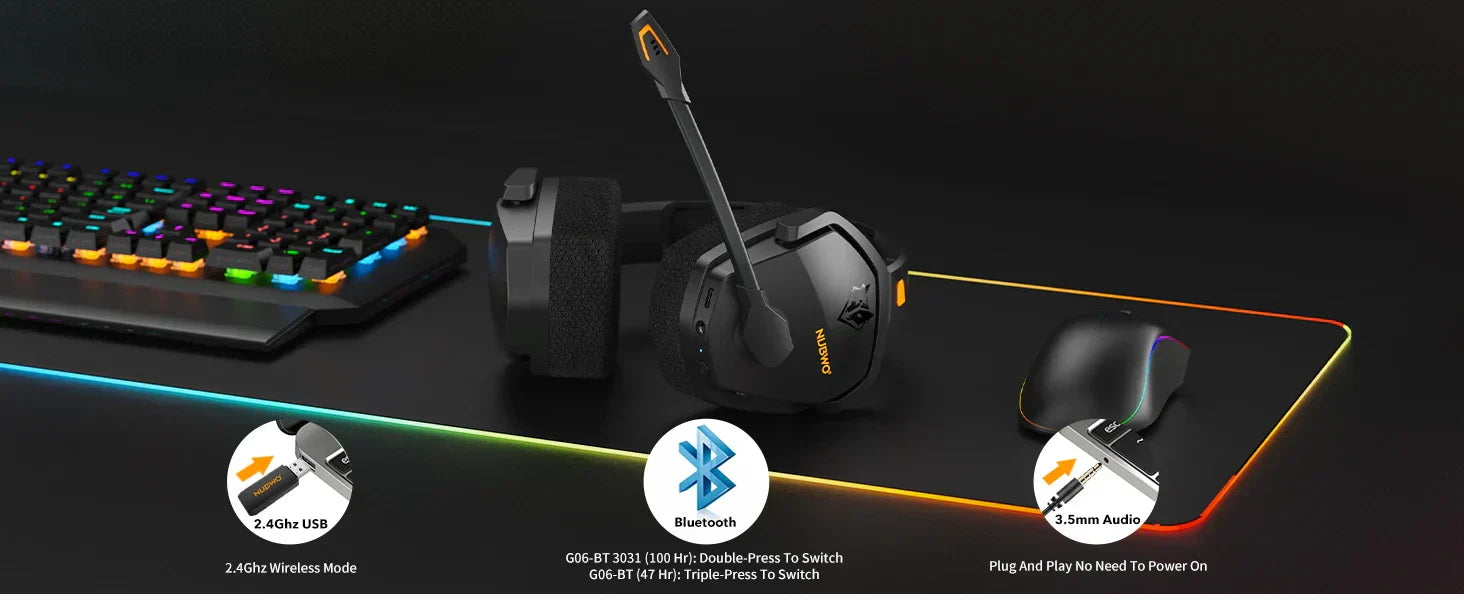 Dual Wireless Gaming Headset with Mic ANC for PS5 PC Mobile Switch